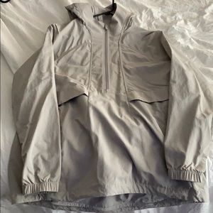 grey/ tan (sand)  luluemon rain 1/2 zip  jacket
